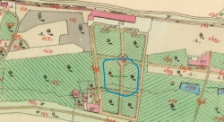 Území rybníka na mapě z roku 1848