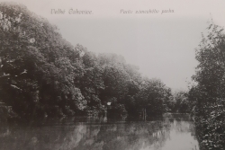 Historická pohlednice Zámeckého rybníka z konce 19. století