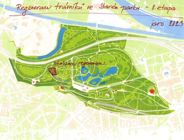 Regenerace travnatých ploch ve Starém parku ve Stromovce – II. etapa